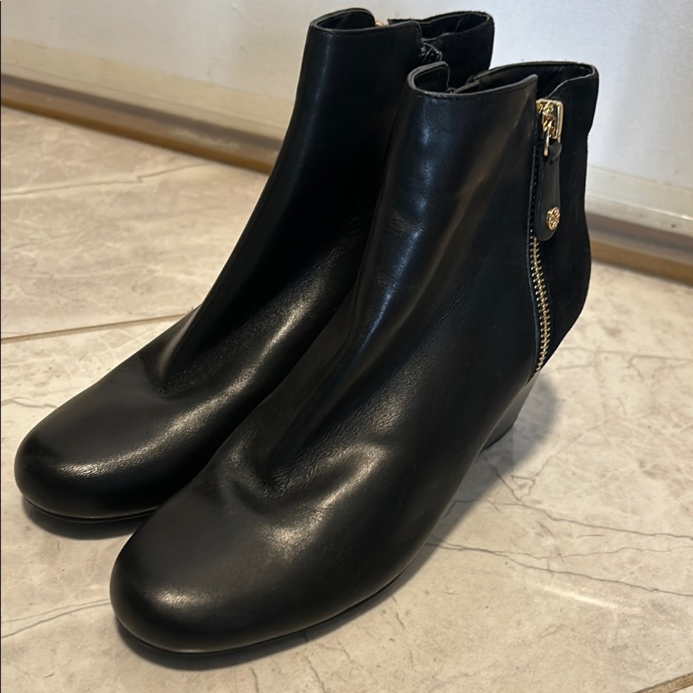 NWOT Black Leather Ankle Boots